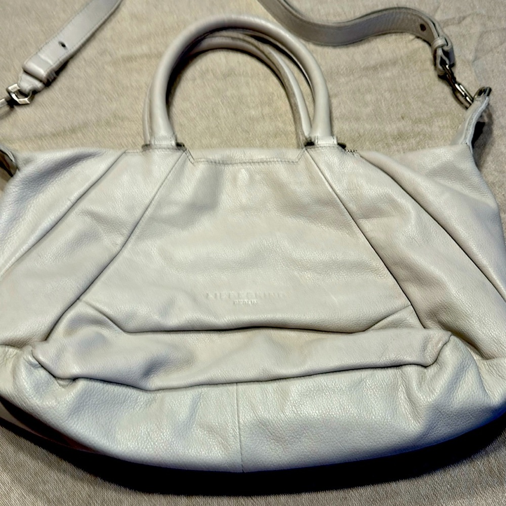 Creamy grayish white Liebeskind leather purse